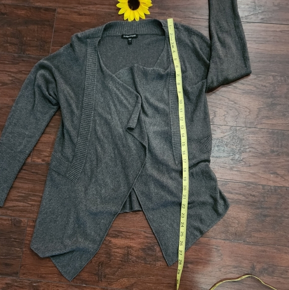 EILEEN FISHER OPEN ASYMMETRICAL CARDIGAN 💛 - Picture 6 of 8